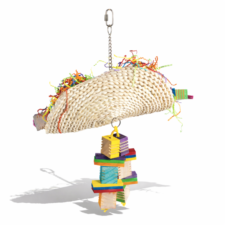 Taco aux Friandises 40 cm | Jouet de foraging naturel pour perroquets par ParrotPlanet.fr