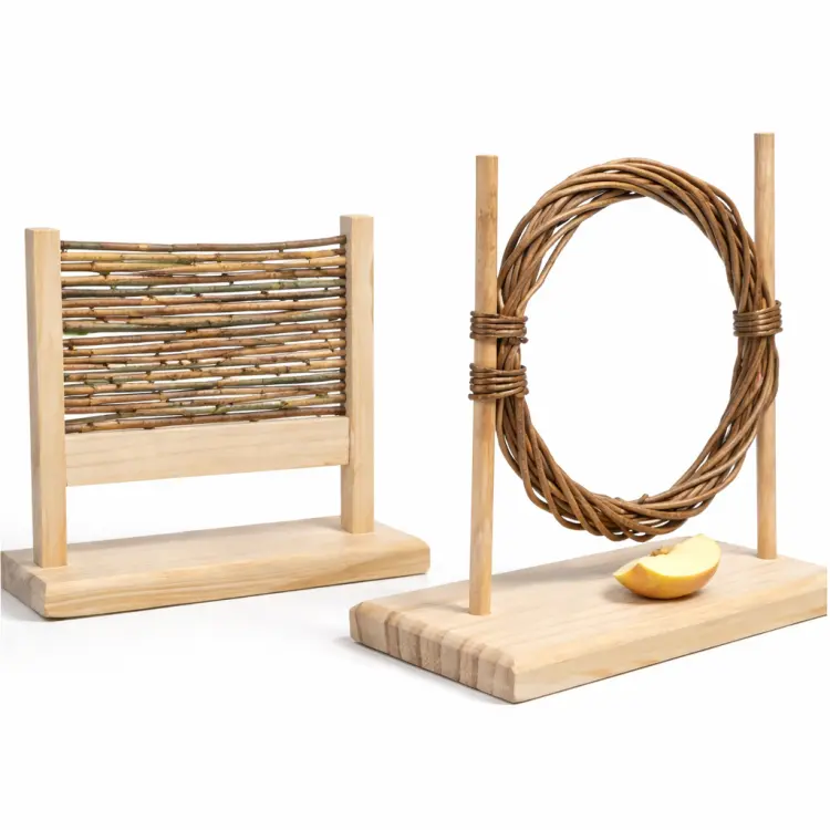 Ensemble naturel d’activités en bois et osier pour perroquets ParrotPlanet.fr