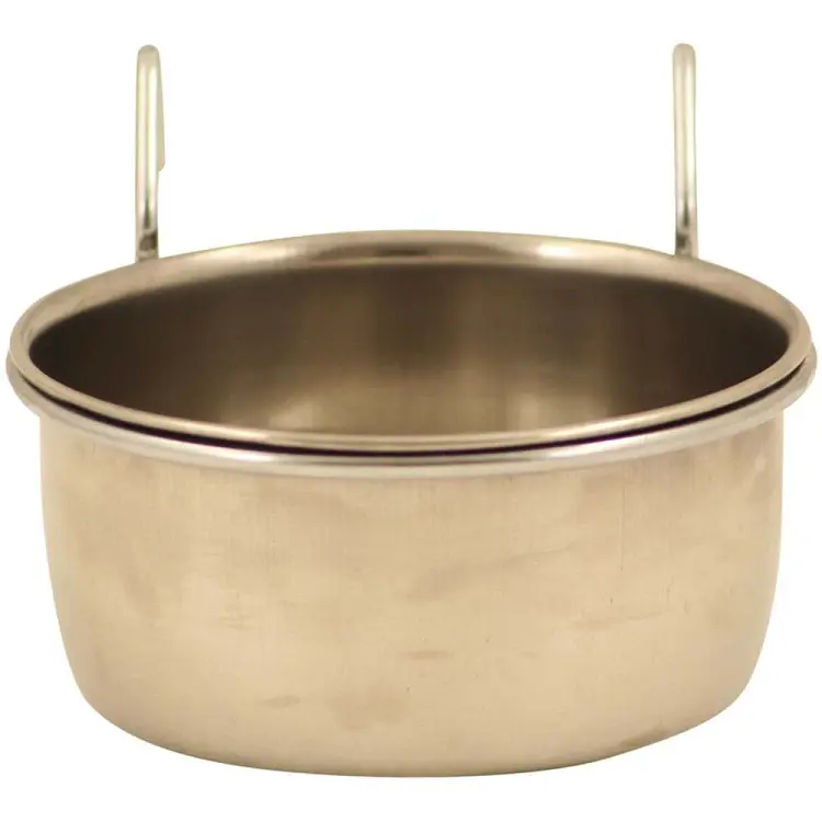 Gamelle en métal pour perroquets, en acier inoxydable, à suspendre, taille S - 300 ml ParrotPlanet.fr