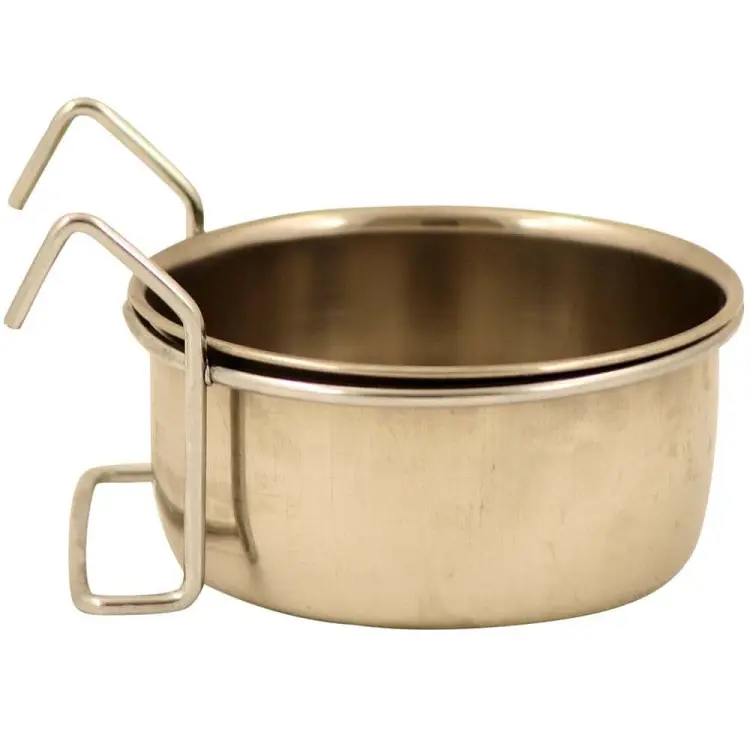 Gamelle en métal pour perroquets, en acier inoxydable, à suspendre, taille S - 300 ml ParrotPlanet.fr