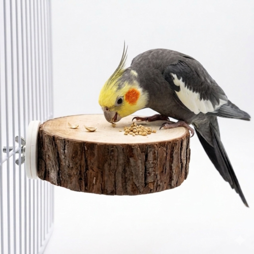 Table ronde en bois pour perroquets S/M – diamètre 10 cm ParrotPlanet.fr