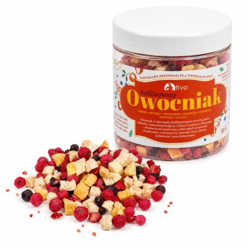 Owocniak – fruits lyophilisés croquants pour perroquets, 50 g ParrotPlanet.fr