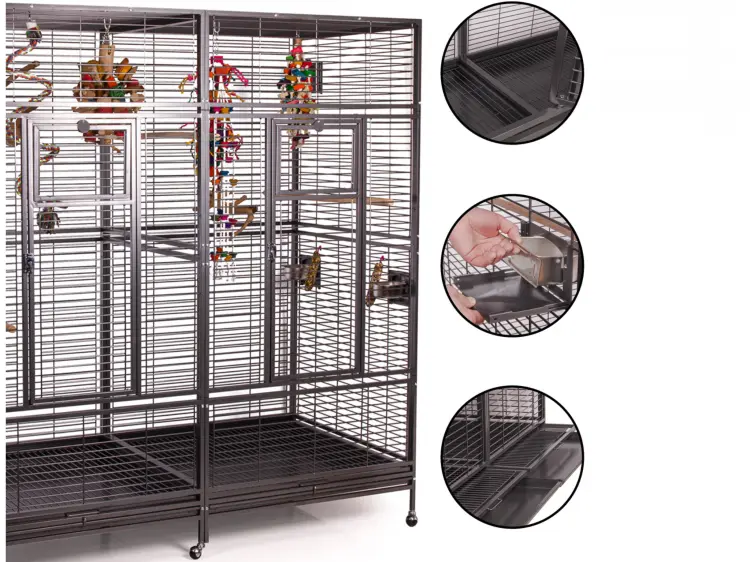 Cage pour perroquets Montana Arkansas II foncée – cage pour tous les perroquets de grande et moyenne taille ParrotPlanet.fr