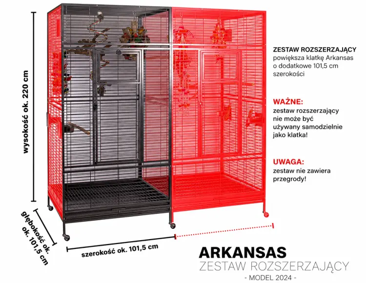 Montana NEW ARKANSAS 2024 – module d'extension pour cage à perroquets 101,5 × 101,5 cm ParrotPlanet.fr