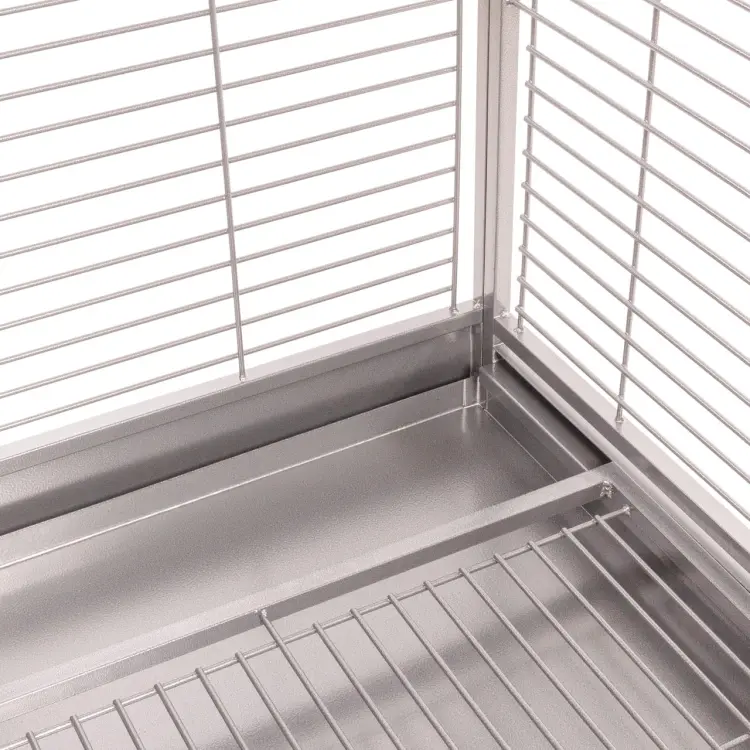 Cage pour perroquets Montana Arkansas Nova I Platinum claire – grande cage pour perroquets de moyenne et grande taille 101,5 × 101,5 × 220 cm ParrotPlanet.fr