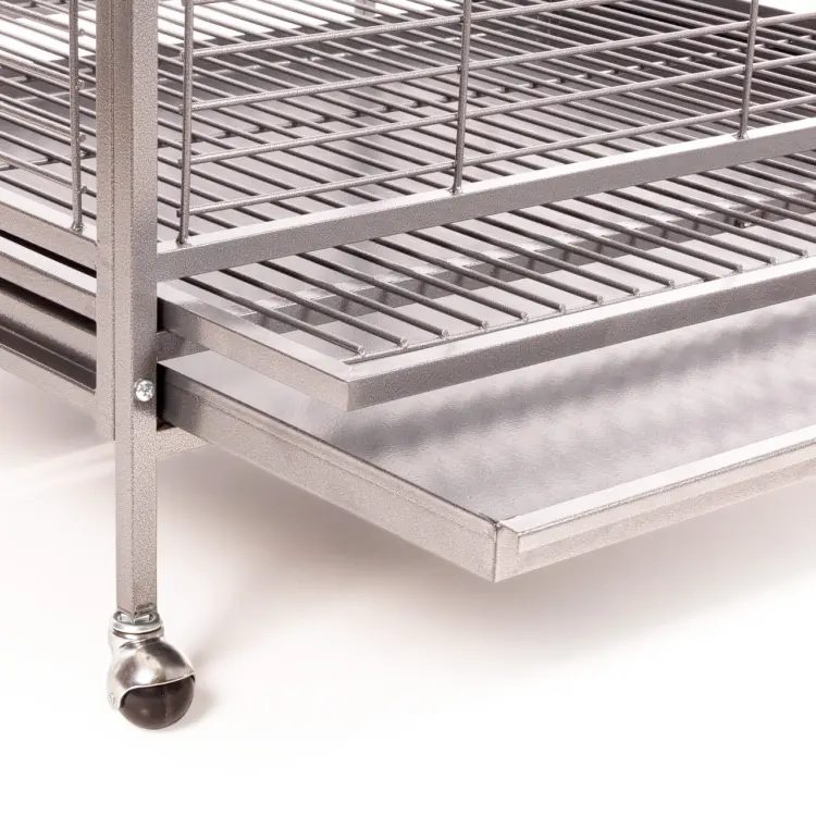 Cage pour perroquets Montana Arkansas Nova I Platinum claire – grande cage pour perroquets de moyenne et grande taille 101,5 × 101,5 × 220 cm ParrotPlanet.fr