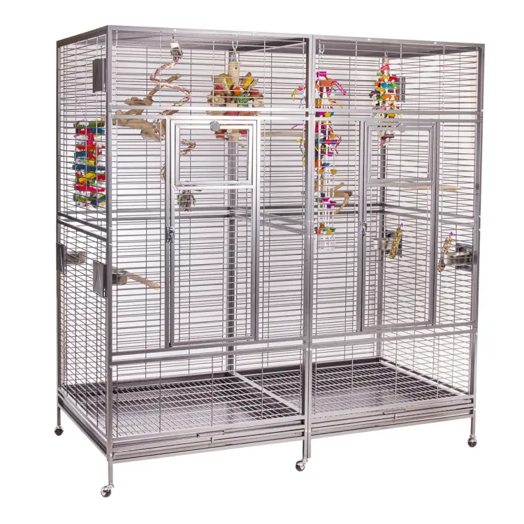Cage pour perroquets Montana Arkansas II Platinum claire – cage pour tous les perroquets de grande et moyenne taille ParrotPlanet.fr