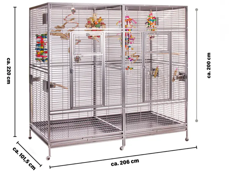 Cage pour perroquets Montana Arkansas II Platinum claire – cage pour tous les perroquets de grande et moyenne taille ParrotPlanet.fr