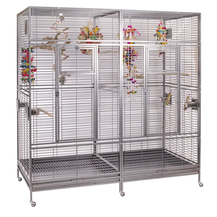 Cage pour perroquets Montana Arkansas II Platinum claire – cage pour tous les perroquets de grande et moyenne taille ParrotPlanet.fr