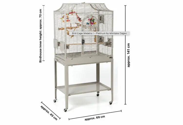 Montana Madeira I Platinum – cage pour petits et moyens perroquets ParrotPlanet.fr
