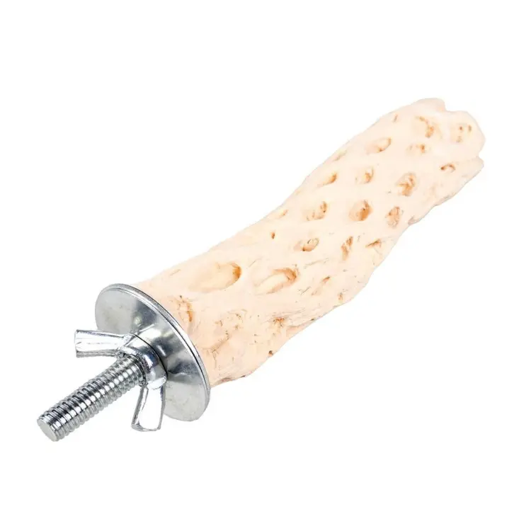 Duvoplus perchoir minéral au calcium pour perroquets 26,5 × 4,5 × 4,5 cm – texture nid d’abeille ParrotPlanet.fr