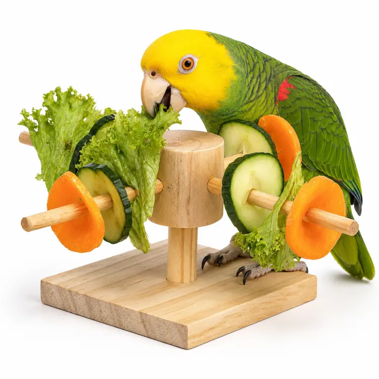 Carrousel d’alimentation pour perroquets en bois, 22 × 8 × 22 cm ParrotPlanet.fr