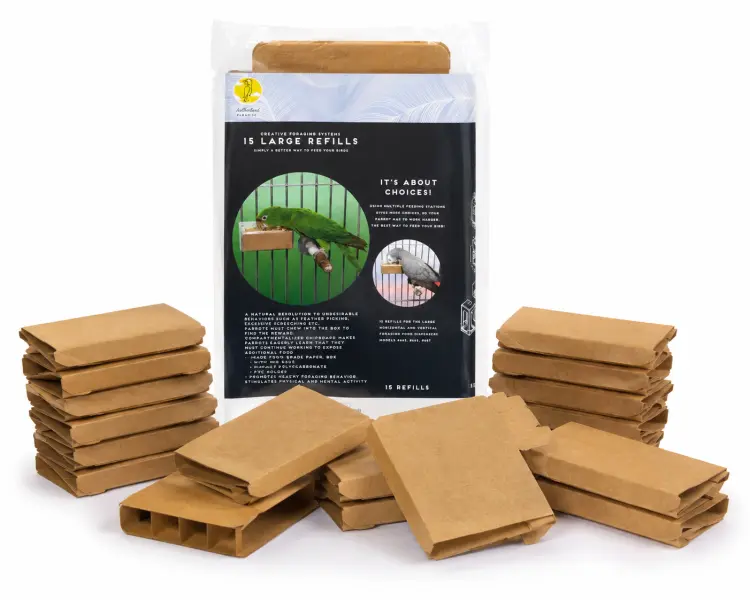Creative Foraging Systems – Recharges en carton pour perroquets, Large, 15 pièces ParrotPlanet.fr