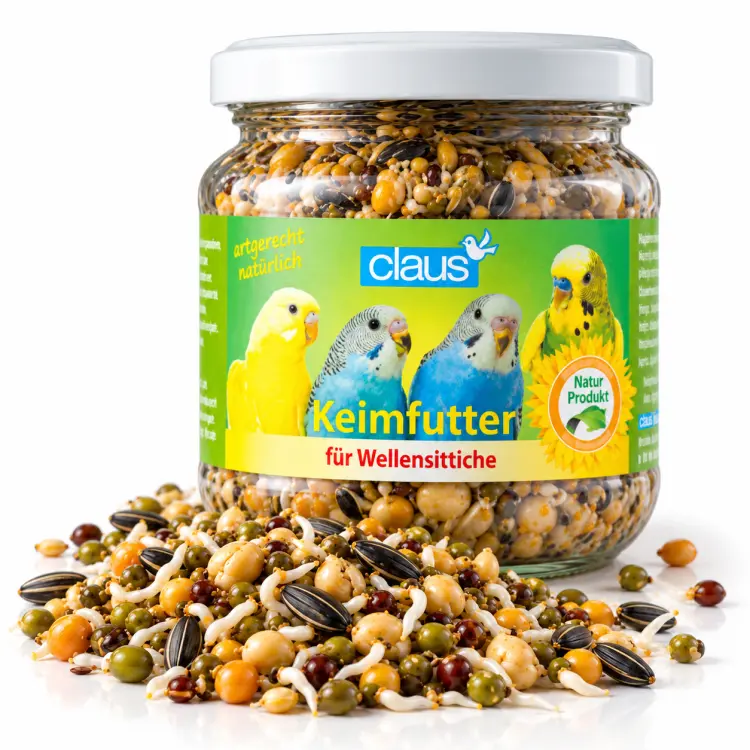 Claus Keimfutter 210 ml – graines germées naturelles pour perruches et petits perroquets ParrotPlanet.fr
