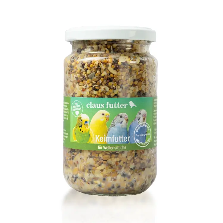Claus Keimfutter – graines germées naturelles pour perruches ondulées et autres petits perroquets, 370 ml ParrotPlanet.fr