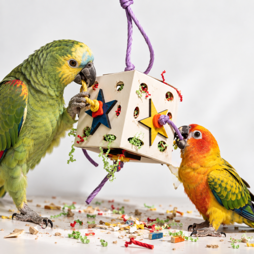Boîte Géante – Jouet de Foraging pour Perroquets Moyens et Grands 30 cm ParrotPlanet.fr