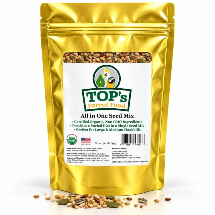 TOP'S All In One Soak Mix – Mélange biologique de graines à tremper et à faire germer pour perroquets – 453 g ParrotPlanet.fr
