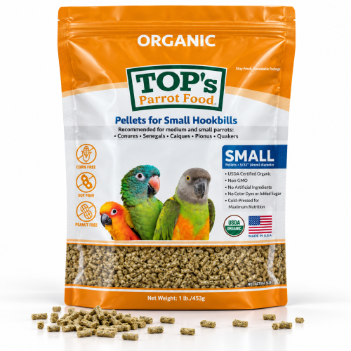 TOP'S for Small Hookbills – Granulés biologiques pour petits et moyens perroquets – 453g ParrotPlanet.fr