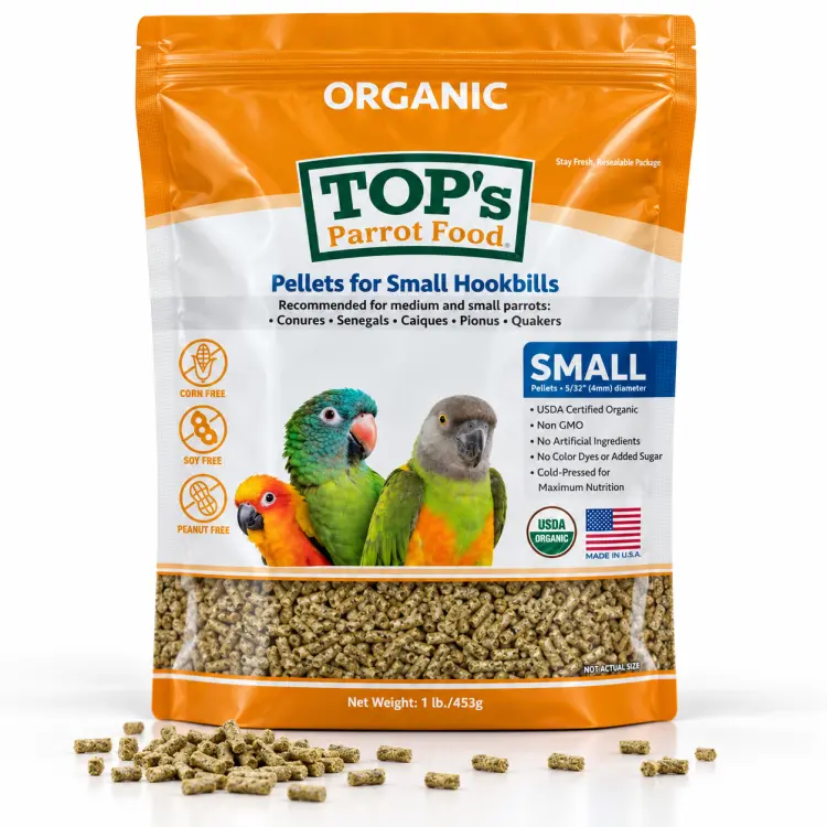 TOP'S for Small Hookbills – Granulés biologiques pour petits et moyens perroquets – 453g ParrotPlanet.fr