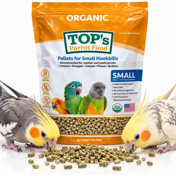 TOP'S for Small Hookbills – Granulés biologiques pour petits et moyens perroquets – 453g ParrotPlanet.fr