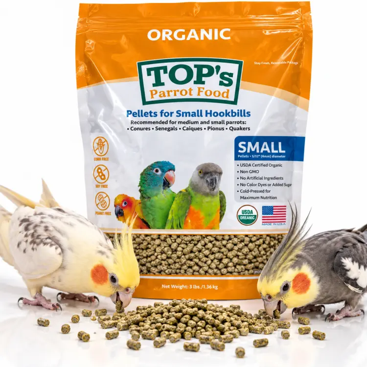 TOP'S for Small Hookbills – Granulés biologiques pour petits et moyens perroquets – 1,36 kg ParrotPlanet.fr