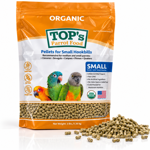 TOP'S for Small Hookbills – Granulés biologiques pour petits et moyens perroquets – 1,36 kg ParrotPlanet.fr