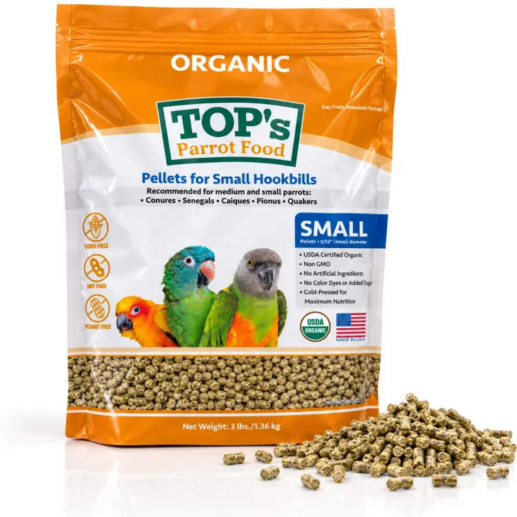 TOP'S for Small Hookbills – Granulés biologiques pour petits et moyens perroquets – 1,36 kg ParrotPlanet.fr