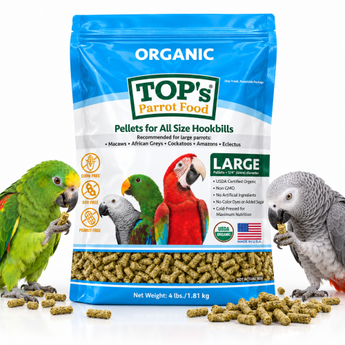 TOP'S Parrot Pellets for All Size Hookbills – Granulés biologiques pour perroquets – 1,81 kg ParrotPlanet.fr
