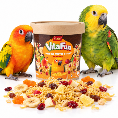 Vitapol VitaFun Pâtes instantanées aux fruits pour perroquets et oiseaux exotiques 50 g ParrotPlanefr
