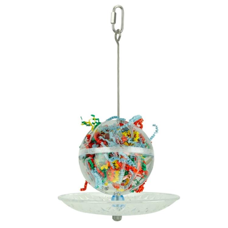 Bufet w piłce z talerzykiem dla wszystkich papug rozm.XL/XXL od ParrotPlanet.pl
