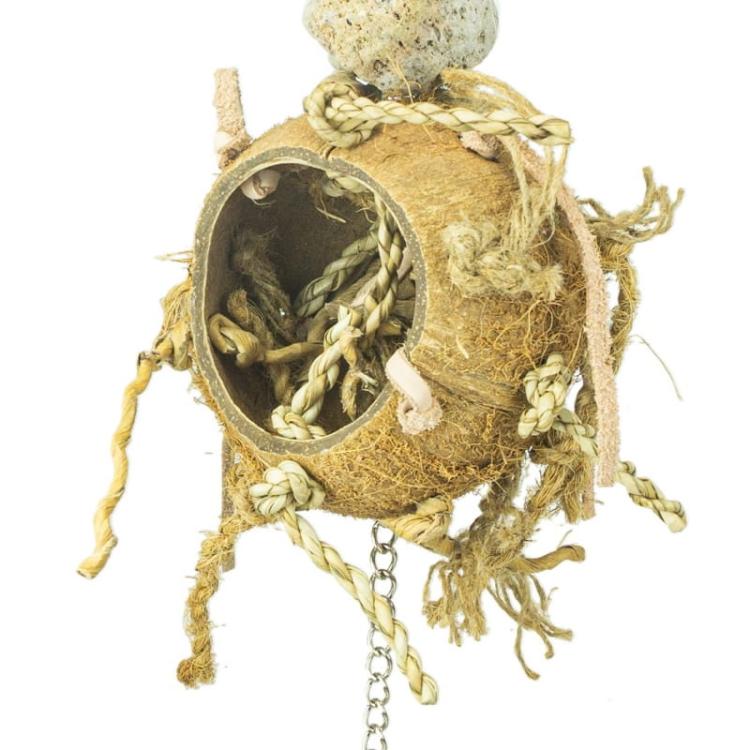 Nobu- Naturalna Kokosowa zabawka dla wszystkich papug od ParrotPlanet.pl