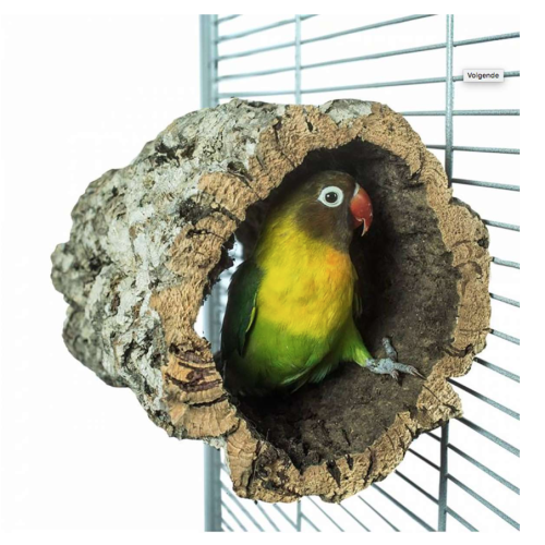 Naturalna żerdź, lub jaskinia z kory drewna rozmiar S - dla średnich i małych papug od ParrotPlanet.pl