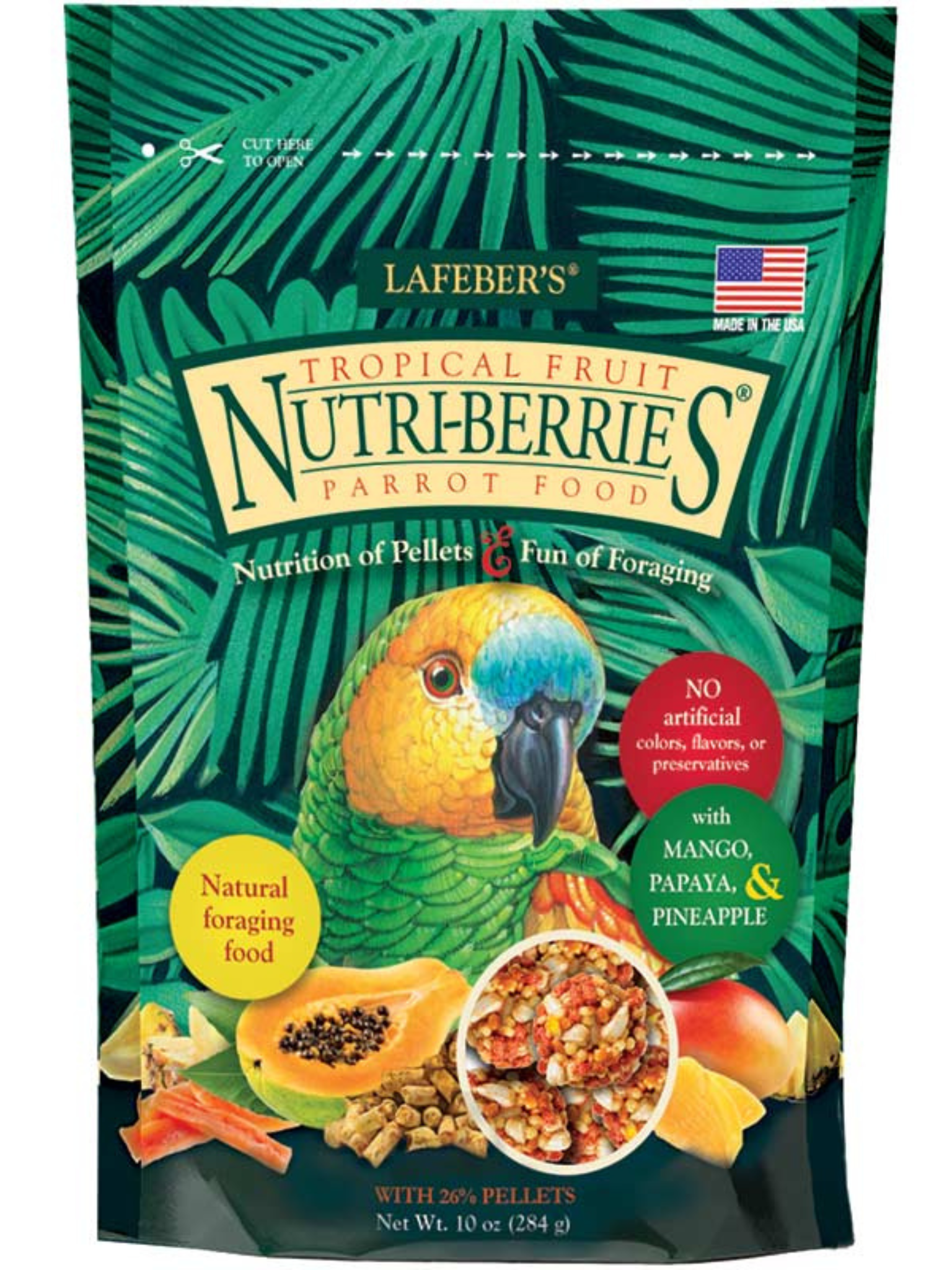 Lafeber NutriBerries Tropical Fruit Complete Parrot Food 284g dla średnic i dużych papug od ParrotPlanet.pl