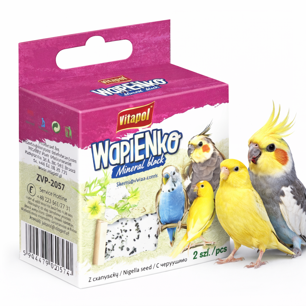 Vitapol Wapienko - Kostka wapienna z czarnuszką dla ptaków od ParrotPlanet.pl